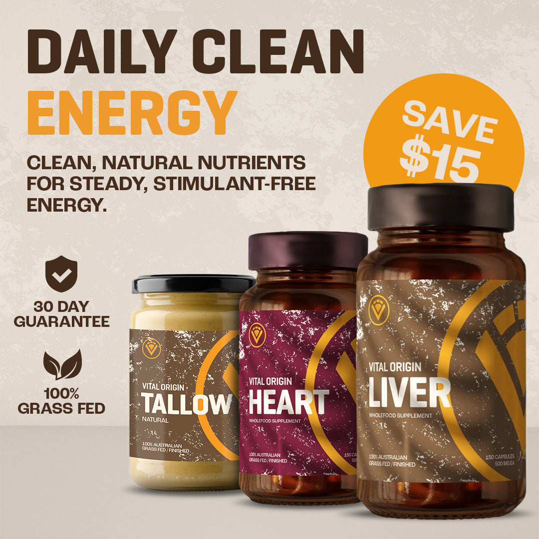animal based energy bundle - grass fed beef liver, beef heart, beef tallow